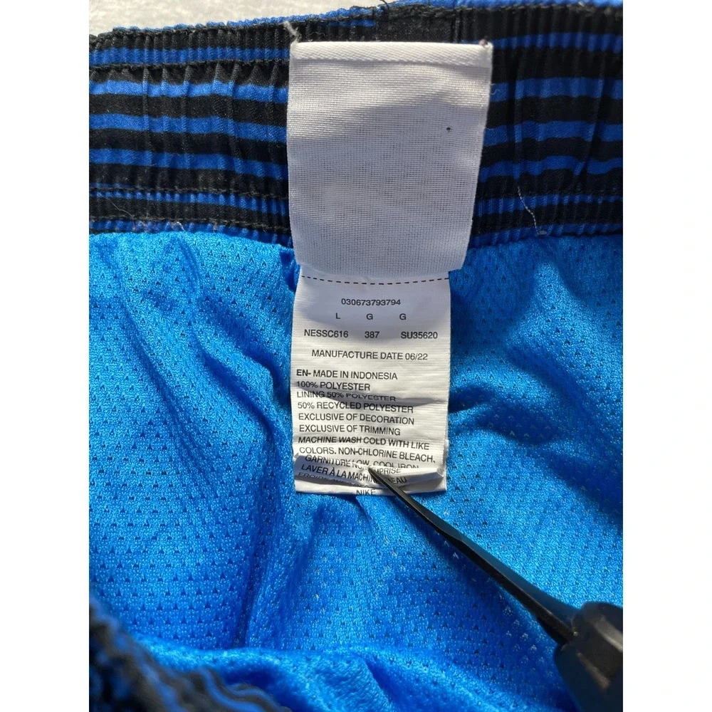 Nike Volley Swim Shorts Mens Large Multi Horizon Striped Swoosh Logo Drawstring